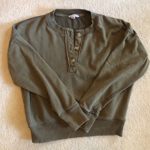 Crewneck sweatshirt half button up - Picture 2 of 3